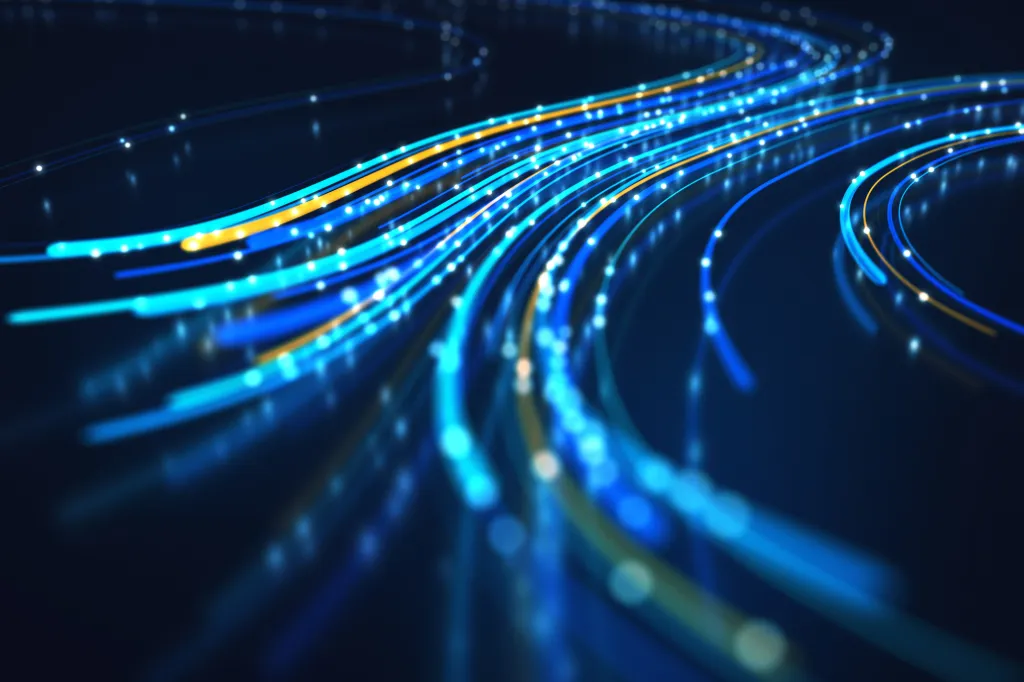 Data pipeline visualization connecting sources to analytics and reporting layers